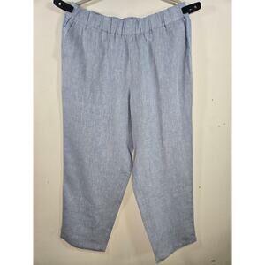Haven Well Within Womens, Blue, Elastic Waist With Pockets Cropped Pants Size XL